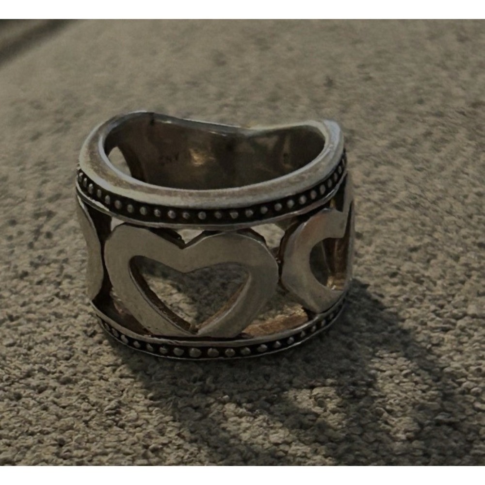 MARK WASSERMAN SAMARA VINTAGE 925 STERLING SILVER WIDE BAND RING SIZE 6.5 #491
